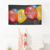 Banderoles Retro Joyeux ballons d'anniversaire sur tableau de (En situation)