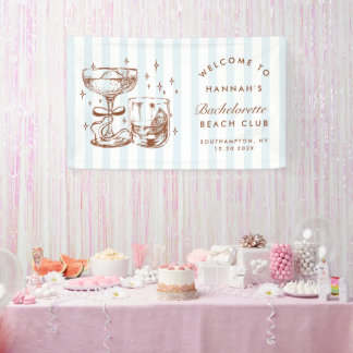 Banderoles Retro Modern Blue & Brown Bachelorette Weekend