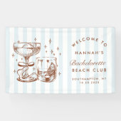 Banderoles Retro Modern Blue & Brown Bachelorette Weekend (Horizontal)