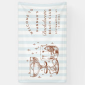 Banderoles Retro Modern Blue & Brown Bachelorette Weekend (Vertical)