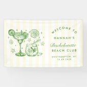 Banderoles Retro Modern Green & Yellow Bachelorette Weekend (Horizontal)