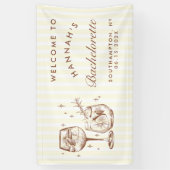 Banderoles Retro Moderne Cocktail Brown Bachelorette (Vertical)