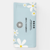 Banderoles Retro Pastel Blue White Daisy Business Logo Event (Verticale)