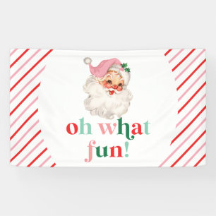 Banderoles Retro Pink Père Noël Oh Quel Amusant