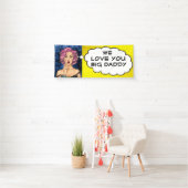Banderoles Retro Pop Art Jolie Lady Big Daddy Banner (En situation)