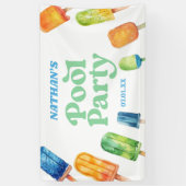 Banderoles Retro Popsicle fête d'anniversaire de la piscine (Vertical)