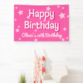 Banderoles Retro Pretty Rose Stars Joyeux anniversaire (Insitu)