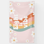 Banderoles Retro Rainbow Eight est une Vibe Daisy 8TH (Vertical)