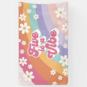 Banderoles Retro Rainbow Five est un Vibe 5e anniversaire (Vertical)