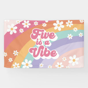 Banderoles Retro Rainbow Five est une Vibration 5e Anniversai