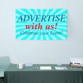 Banderoles Retro Rays blanc transp. + votre backgr. & idées (Salon professionnel)