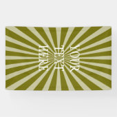 Banderoles Retro Rays blanc transparent + votre idée (Horizontal)