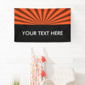 Banderoles Retro Rays noir transparent + votre idée (En situation)