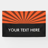 Banderoles Retro Rays noir transparent + votre idée (Horizontal)