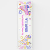 Banderoles Retro Roller Skating Party Pour Filles (Vertical)