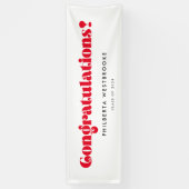 Banderoles Retro script Graduation party Félicitations (Vertical)