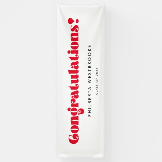 Banderoles Retro script Graduation party Félicitations (Vertical)