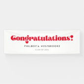 Banderoles Retro script Graduation party Félicitations (Horizontal)