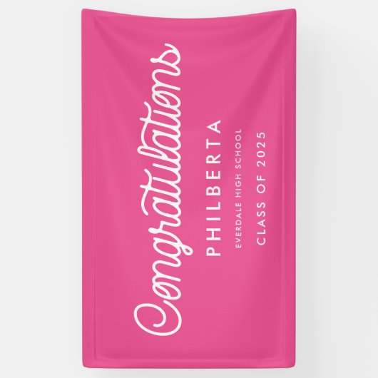 Banderoles Retro script Graduation party Félicitations (Vertical)