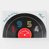 Banderoles Retro Stripe Vinyl Record 1954 70th Birthday  (Horizontal)