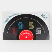 Banderoles Retro Stripe Vinyl Record 1955 70e anniversaire (Horizontal)