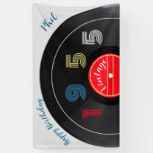 Banderoles Retro Stripe Vinyl Record 1955 70e anniversaire (Vertical)