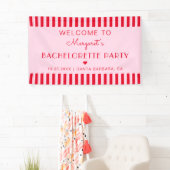 Banderoles Retro Stripes Red & Pink Bachelorte Party (En situation)