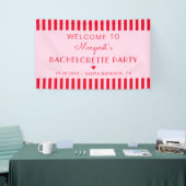 Banderoles Retro Stripes Red & Pink Bachelorte Party (Salon professionnel)