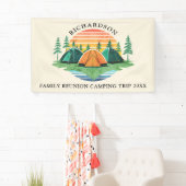 Banderoles Retro Sunset Forest Camping Custom Family Reunion (En situation)