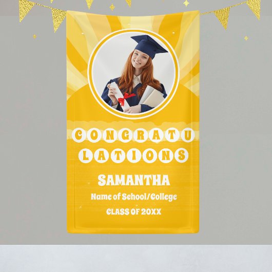 Banderoles Retro Sunshine 2025 Graduation Photo