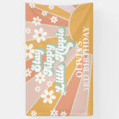 Banderoles Retro Sunshine Stay Trippy Little Hippie Anniversa (Vertical)