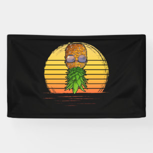 Banderoles Retro Swinger Upside Down Pineapple Sunset Horizon