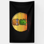 Banderoles Retro Swinger Upside Down Pineapple Sunset Horizon (Vertical)