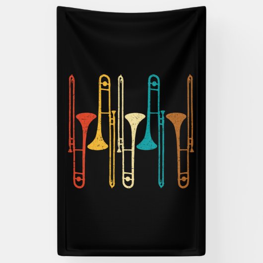 Banderoles Retro Trombone - Jazz (Vertical)
