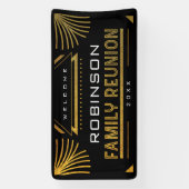 Banderoles Retrouvailles familiales Gold Art déco (Verticale)