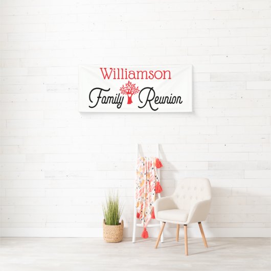 Banderoles Réunion d'arbre familial moderne simple (En situation)