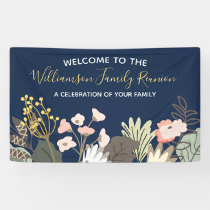 Banderoles Réunion de famille moderne florale de bienvenue