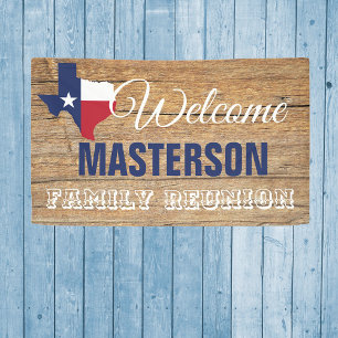 Banderoles Réunion de la famille Texas Barnwood