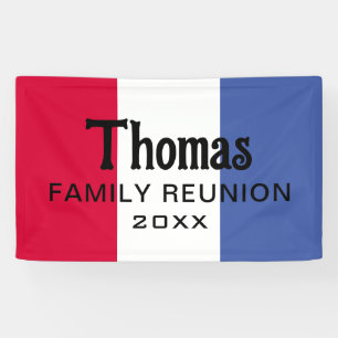 Banderoles Réunion de nom de famille personnalisé