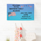 Banderoles Réunion familiale Juillet 4 thème fête (En situation)