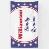 Banderoles Reunion familiale moderne rouge blanc (Vertical)