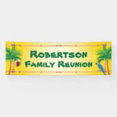 Banderoles Réunion familiale Tiki Beach (Horizontal)