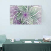 Banderoles Rêve de fleurs, Abstrait violet vert Fractal Art (Salon professionnel)