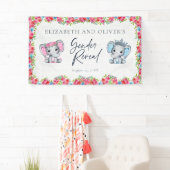 Banderoles Révélation de genre des Roses rose et bleu éléphan (En situation)