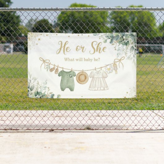 Banderoles Révélation du sexe Garçon ou Fille Pieds Boho Sage (En situation)