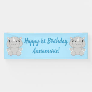 Banderoles Rhino Anniversaire Bleu