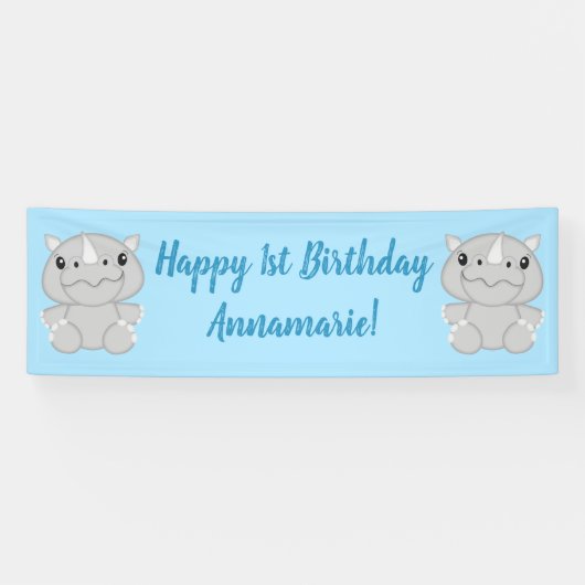 Banderoles Rhino Anniversaire Bleu (Horizontal)