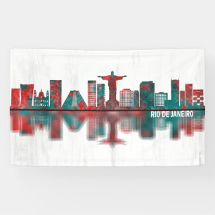 Banderoles Rio de Janeiro Brazil Skyline