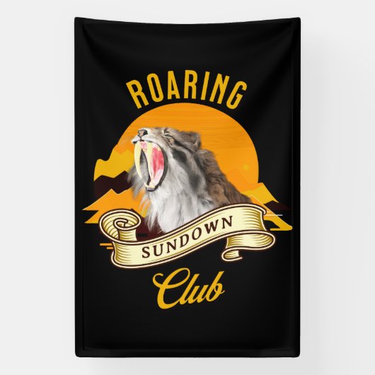 Banderoles Roaring Sundown Club Sabertooth Tiger (Verticale)