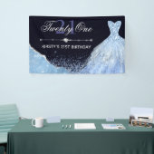 Banderoles Robe d'aquarelle bleu clair 21e anniversaire (Salon professionnel)